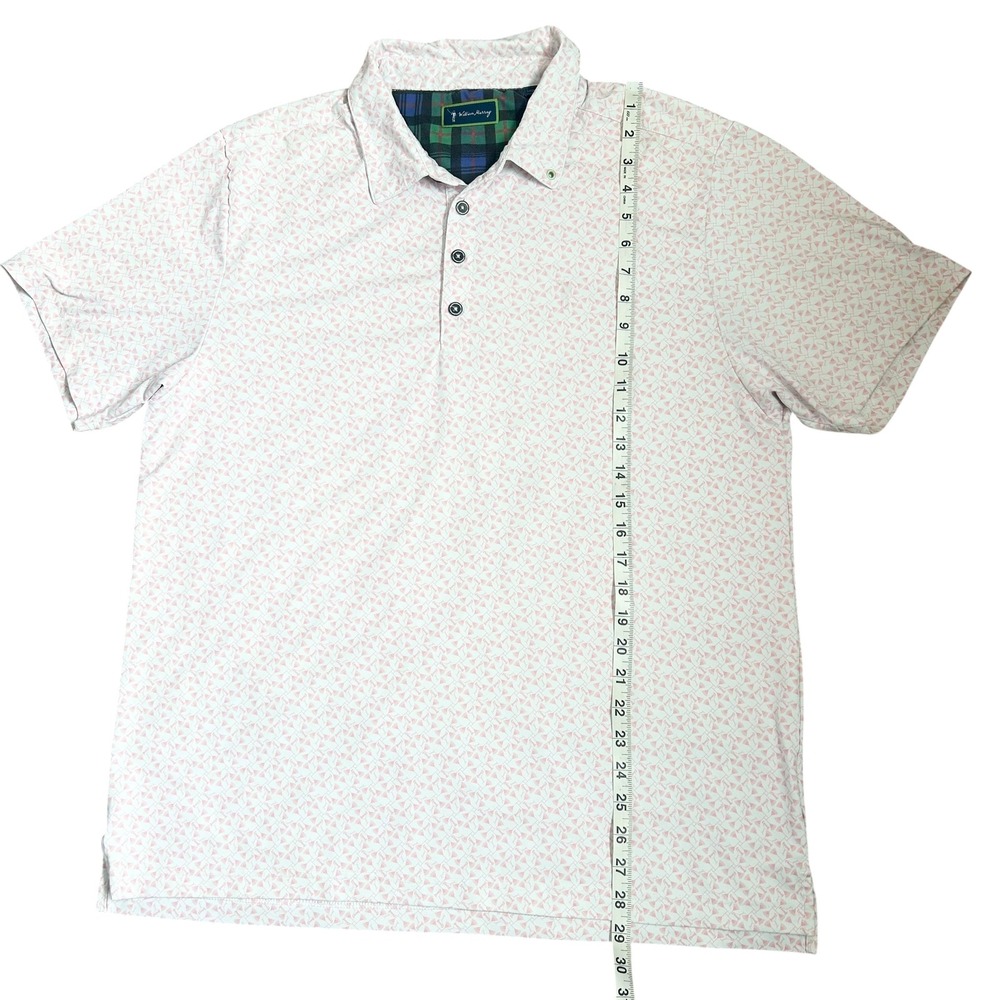 William Murray Mens Polo Pink Martini Glass Print Golf‎ Shirt Short Sleeve - Picture 5 of 6